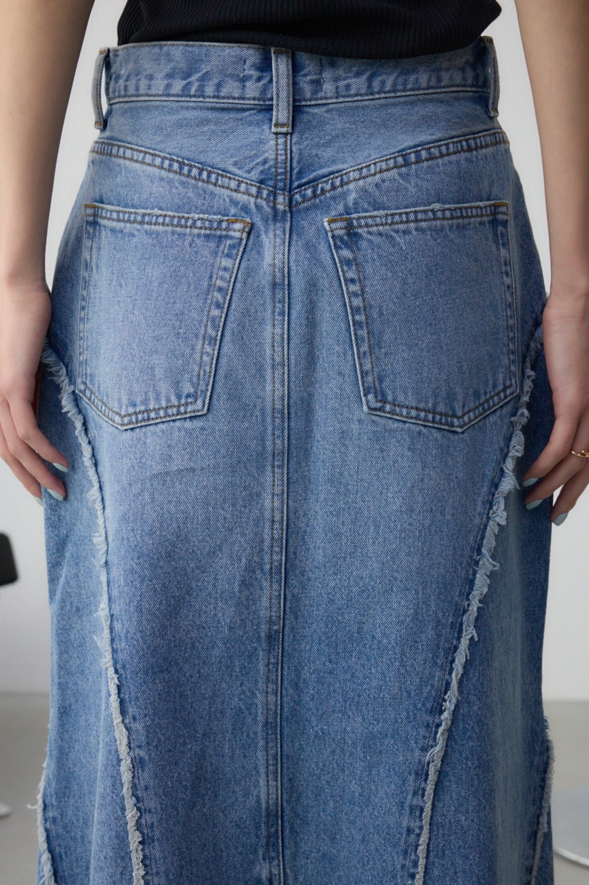 AZUL DENIM フリンジ切替デニムスカート BLU M