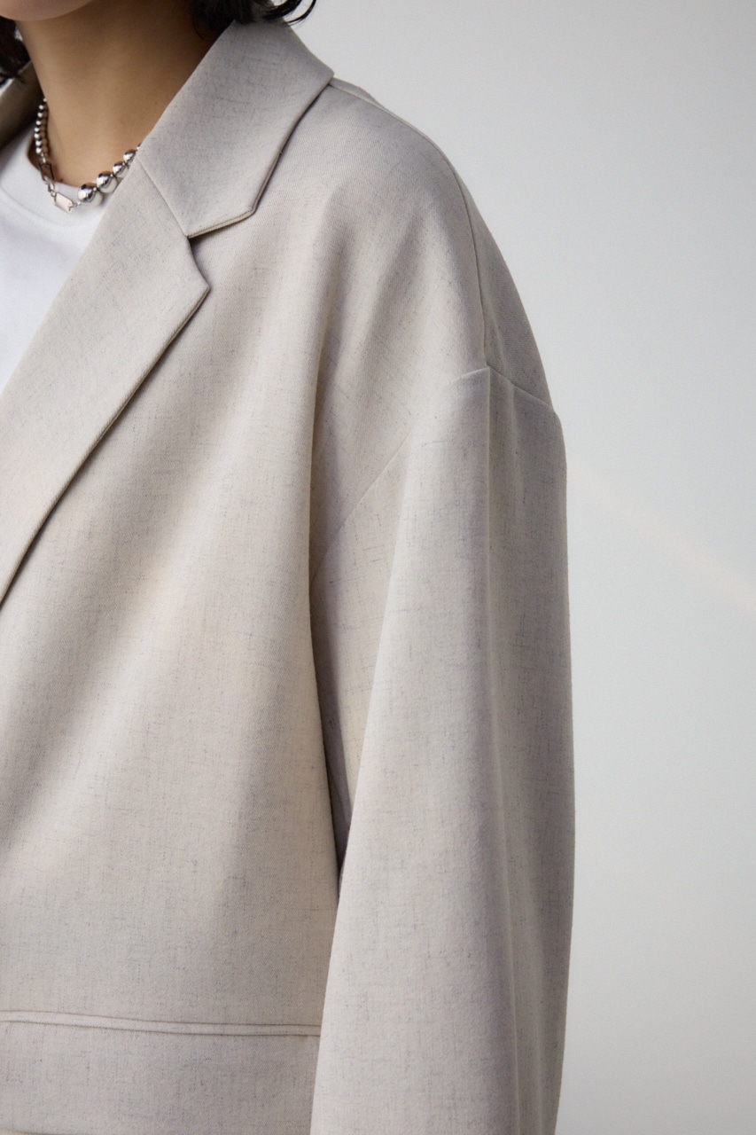 ポリエステルリネンミックスダブルジャケット L/BEG FREE