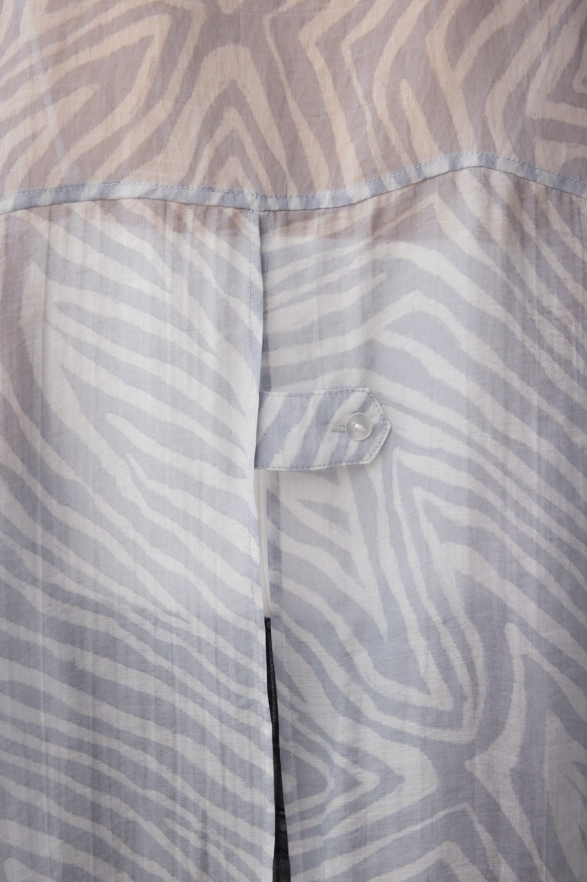 バックスリット総柄シアーシャツ 柄GRY FREE