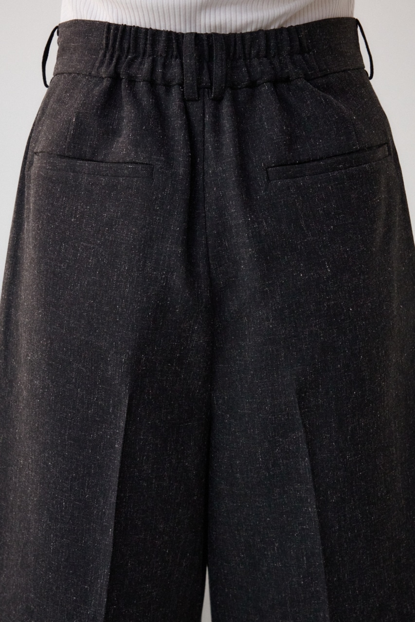 ポリエステルリネンミックスハーフパンツ L/BLK S