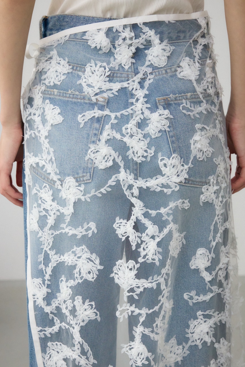 Ravissant Laviere ブルーレーススカート　36 シアーレーススカート｜WOMEN｜250ISB31-115C｜AZUL BY MOUSSY