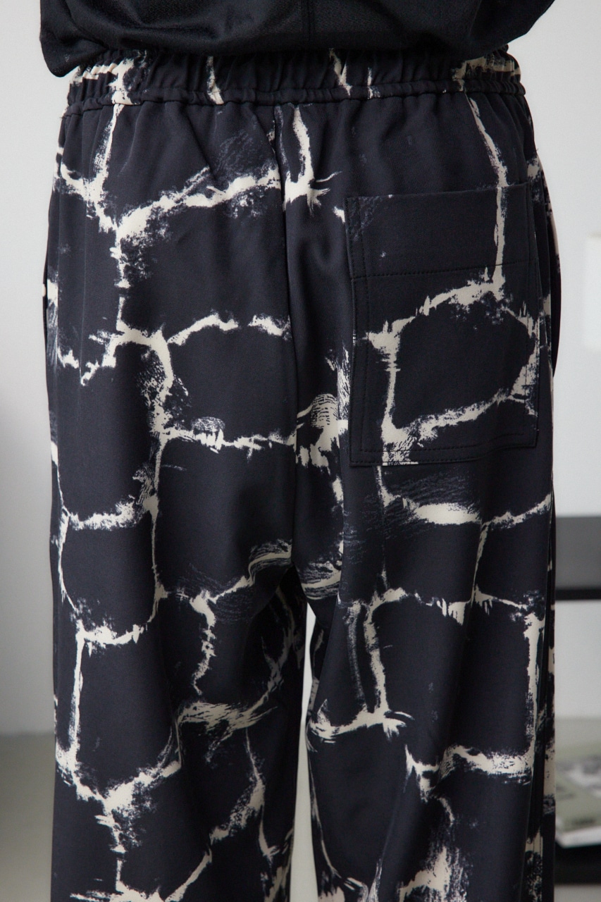 パッチポケットイージーパンツ 柄BLK M