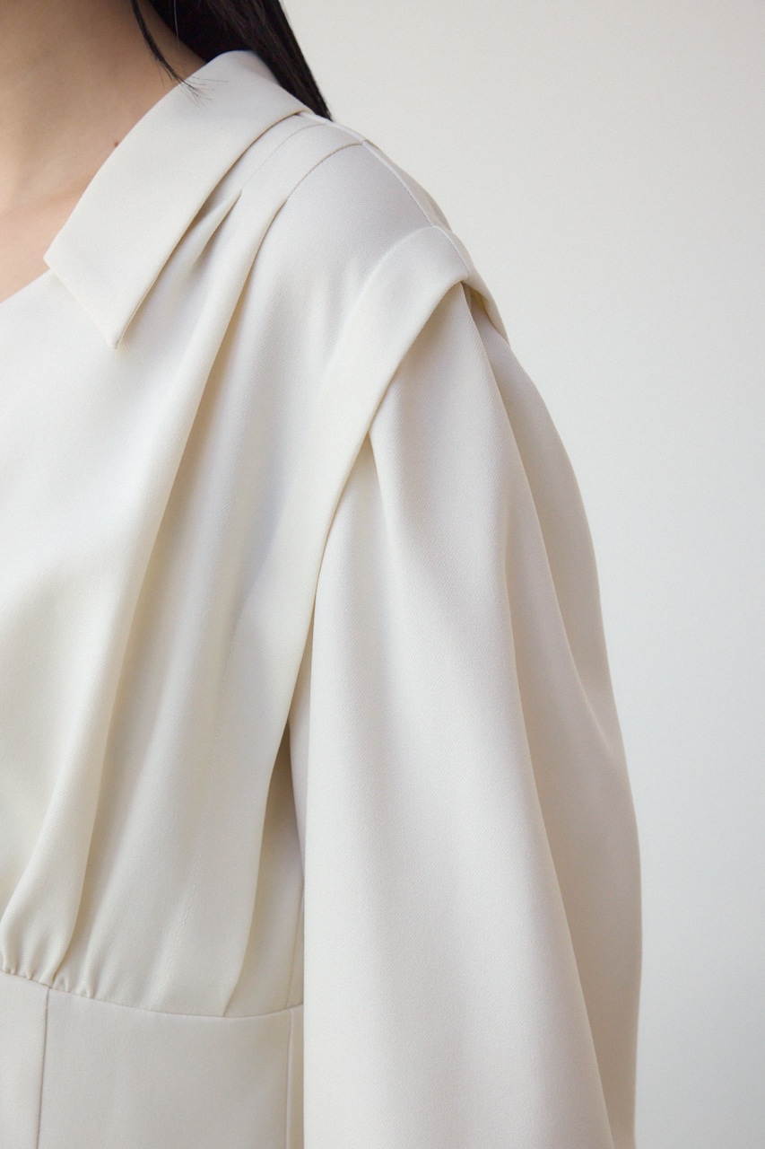 ウエストタック切り替えフレアワンピース L/BEG S