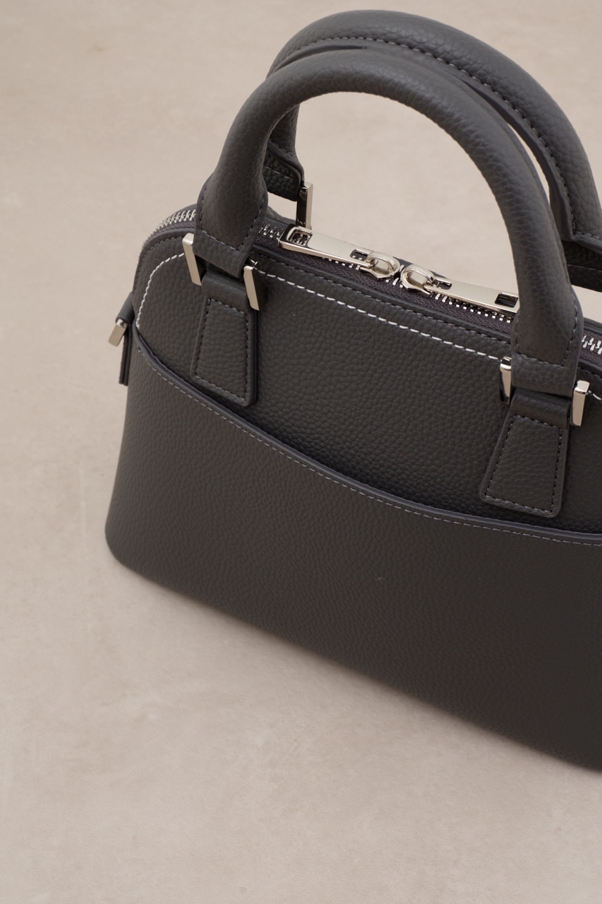 ダブルジッパーハンドバッグ GRY FREE