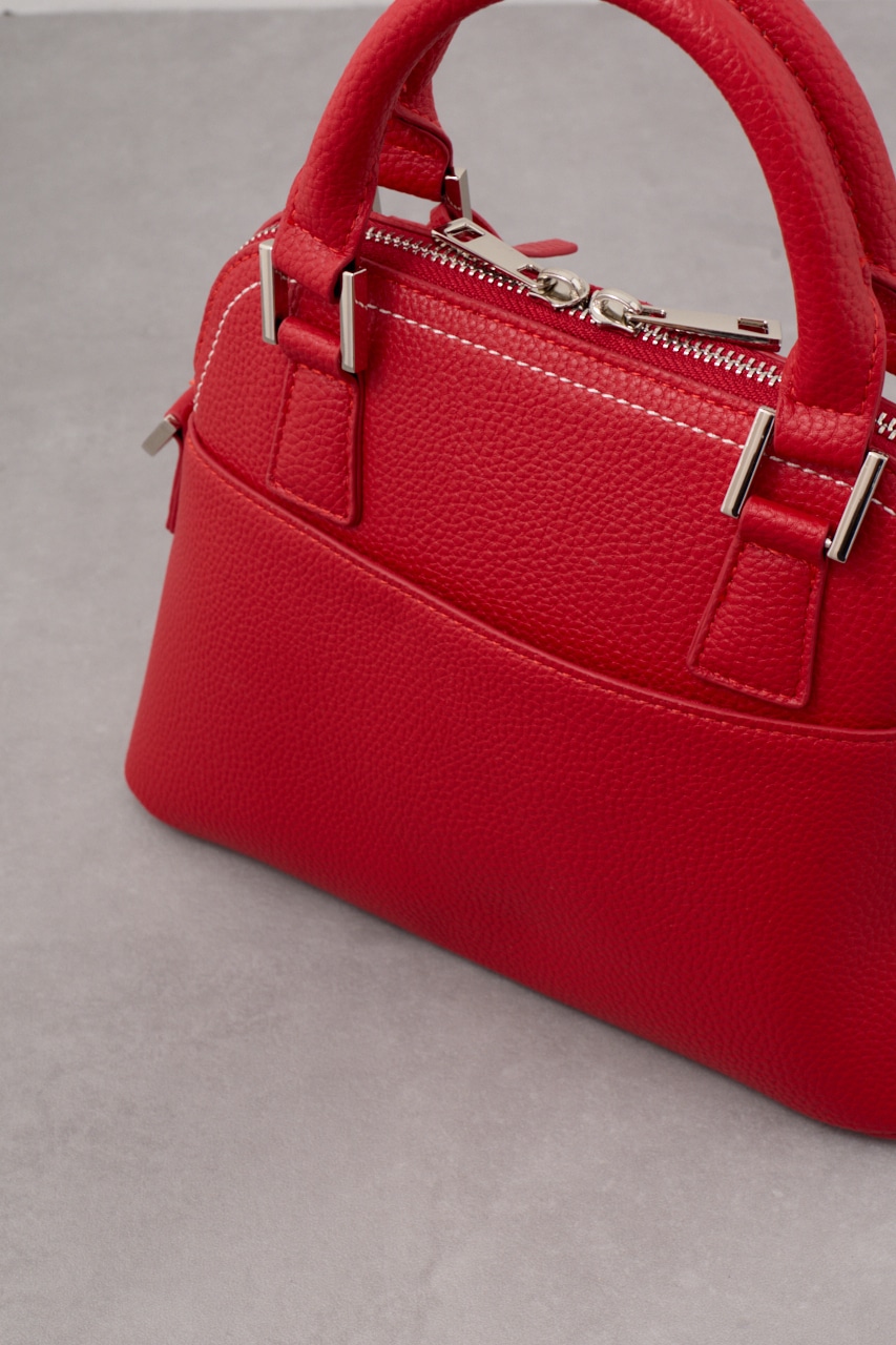 ダブルジッパーハンドバッグ RED FREE