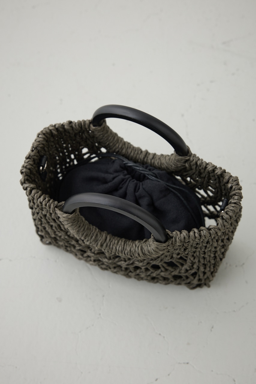 編み込みショルダーバッグ BLK FREE