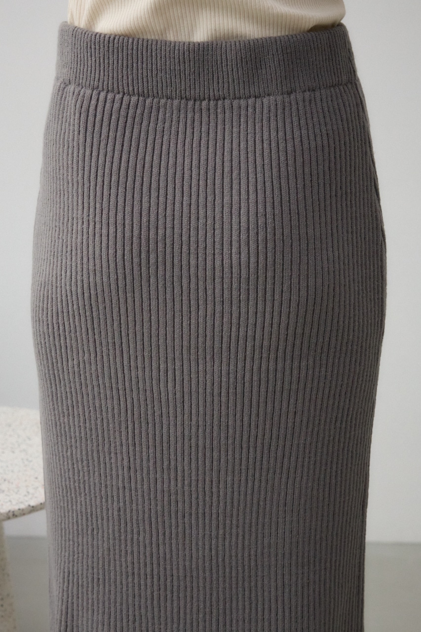 ステッチデザインリブスカート GRY FREE
