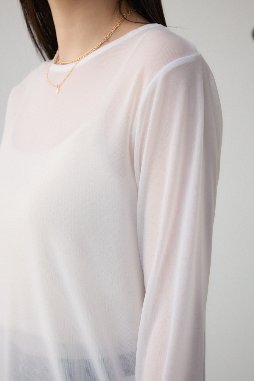 バックスリットシアーロングトップス IVOY FREE