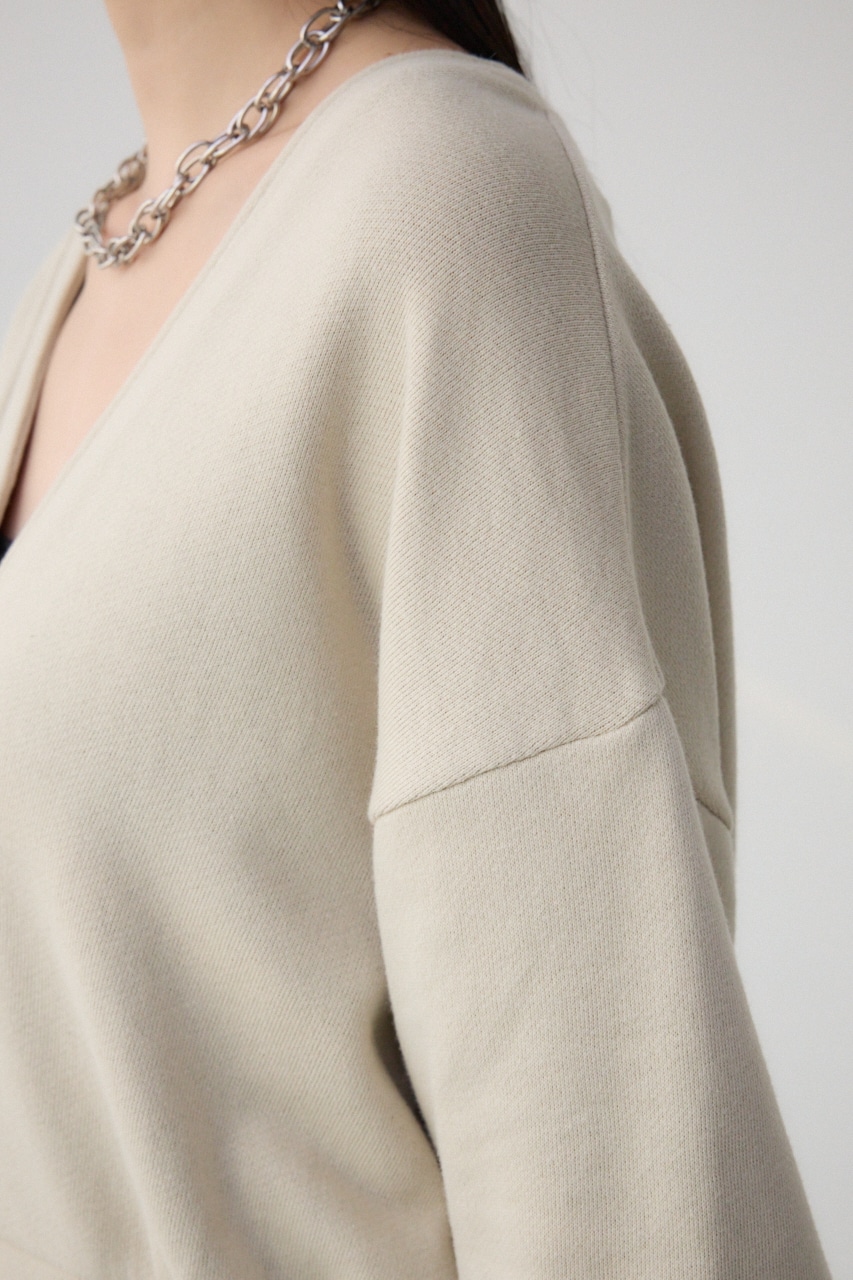 フロントZIPウラケカーディガン L/BEG FREE