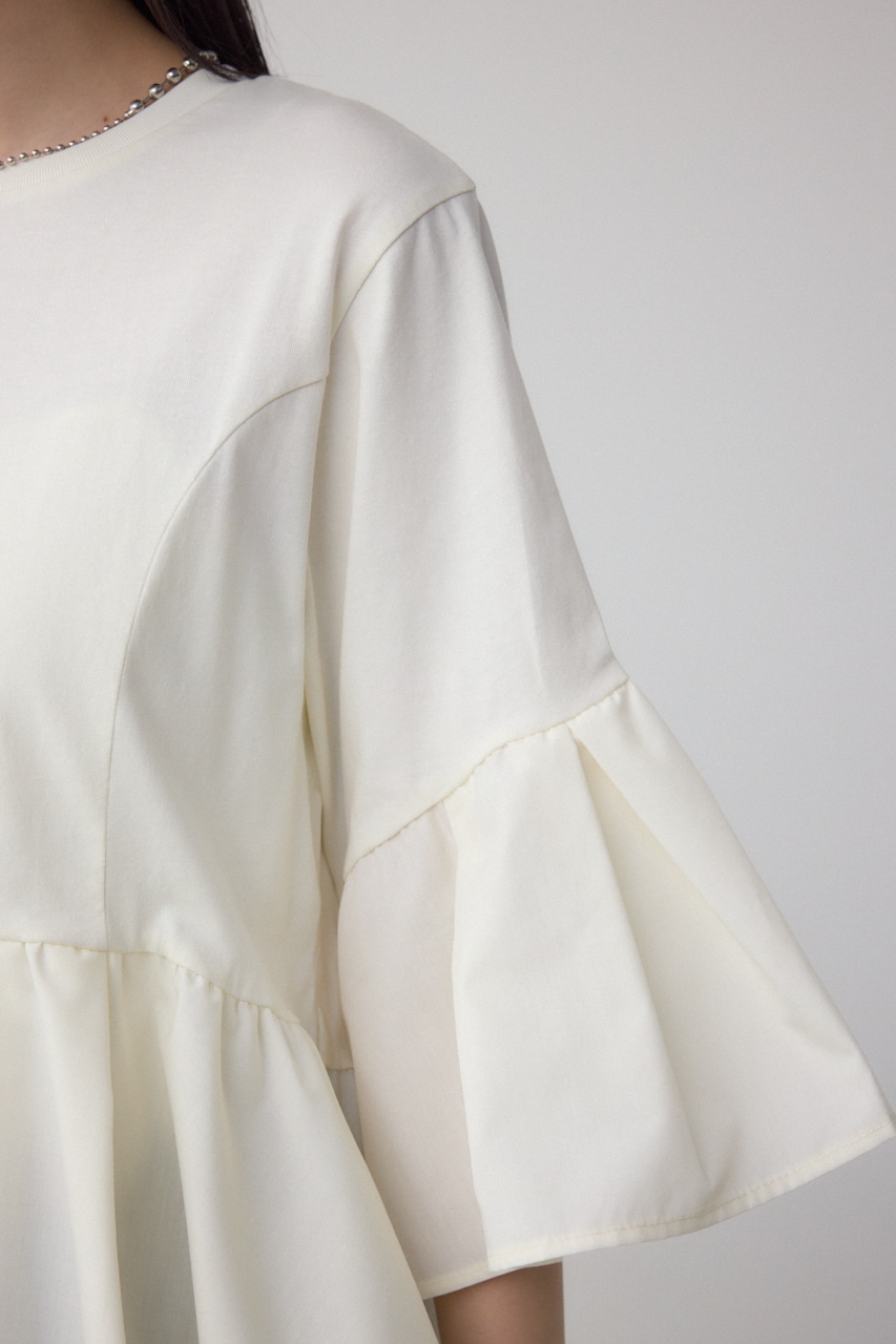 タックスリーブ半袖デザインカットトップス IVOY FREE