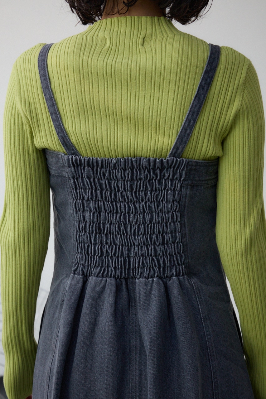 AZUL DENIM ダブルウエストキャミワンピース L/BLK S