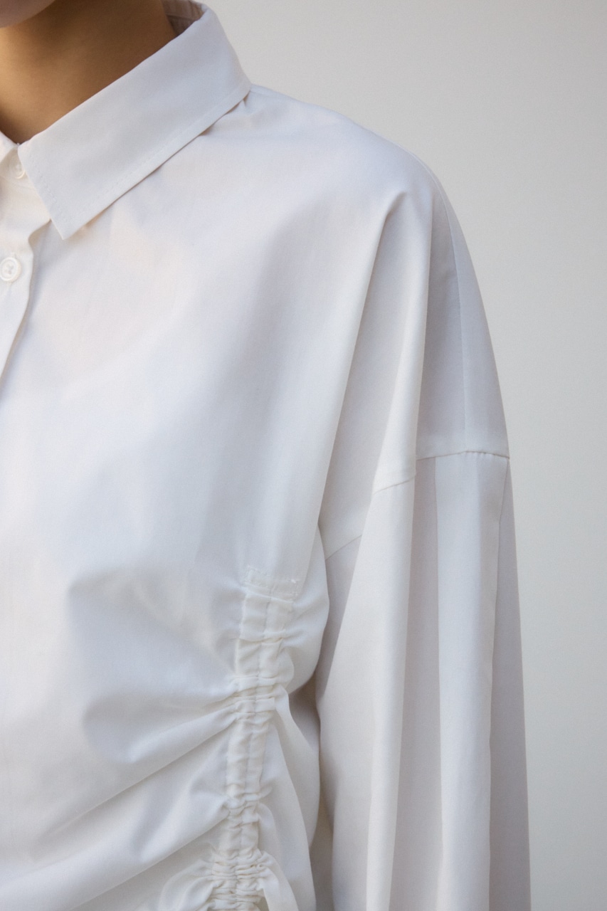 フロントギャザーシャツ O/WHT FREE