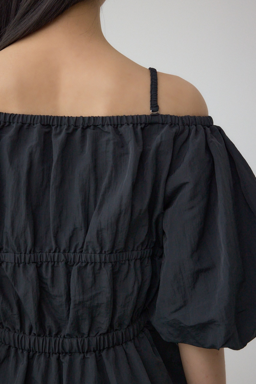 パフショルダー2WAYブラウス BLK FREE