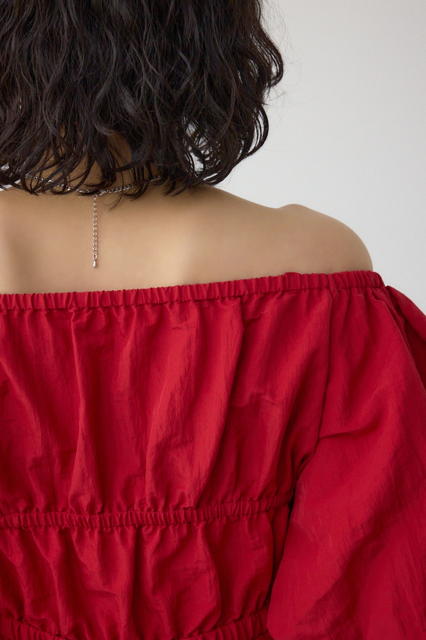 パフショルダー2WAYブラウス RED FREE