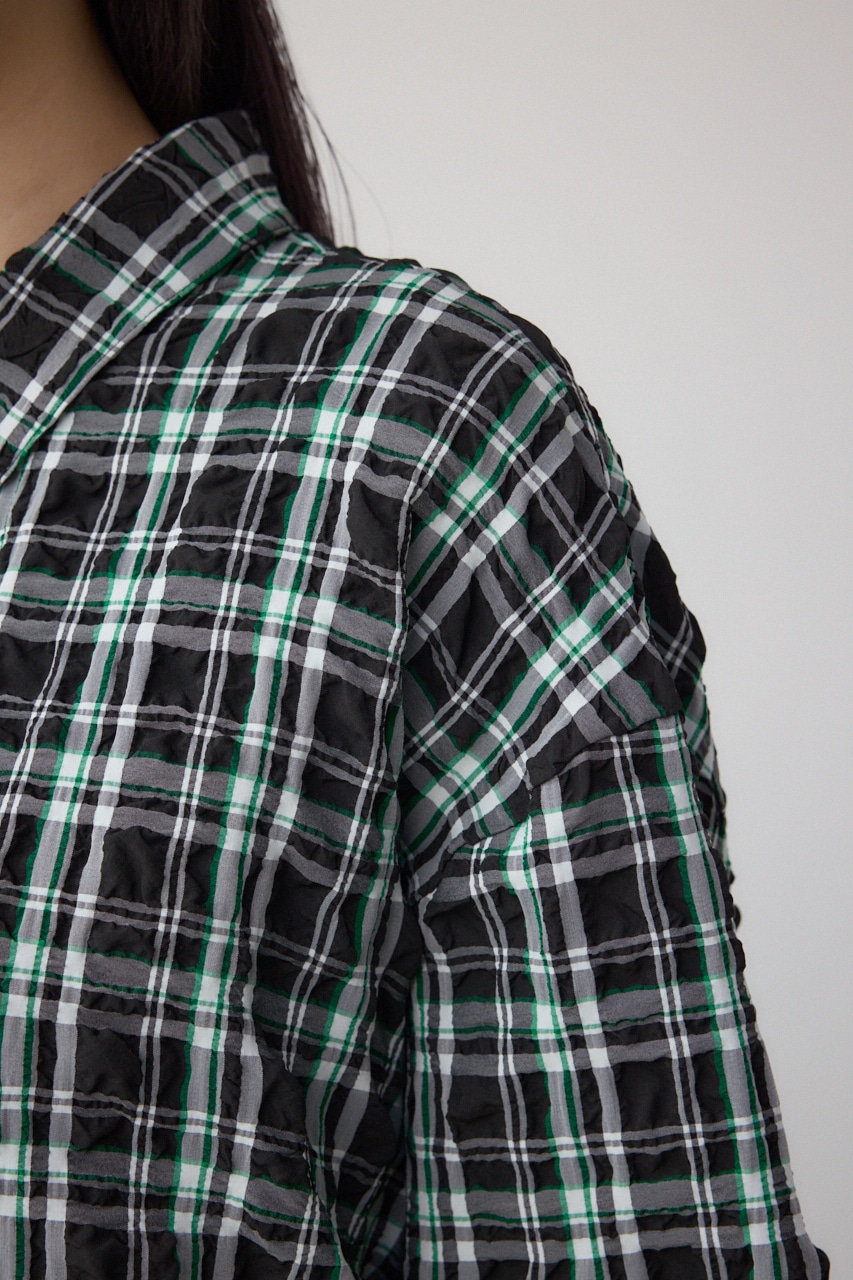 ラウンドヘムドロストシャツ 柄BLK FREE