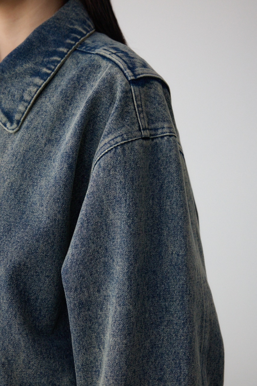 ヴィンテージライクデニムブルゾン BLU FREE