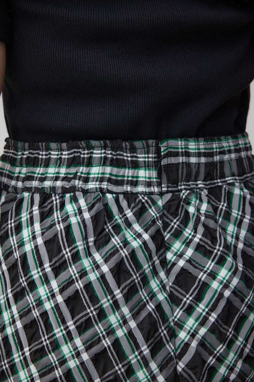 タックドレープチェックスカート 柄BLK S
