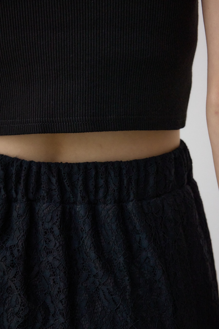 レースフレアスカート BLK S