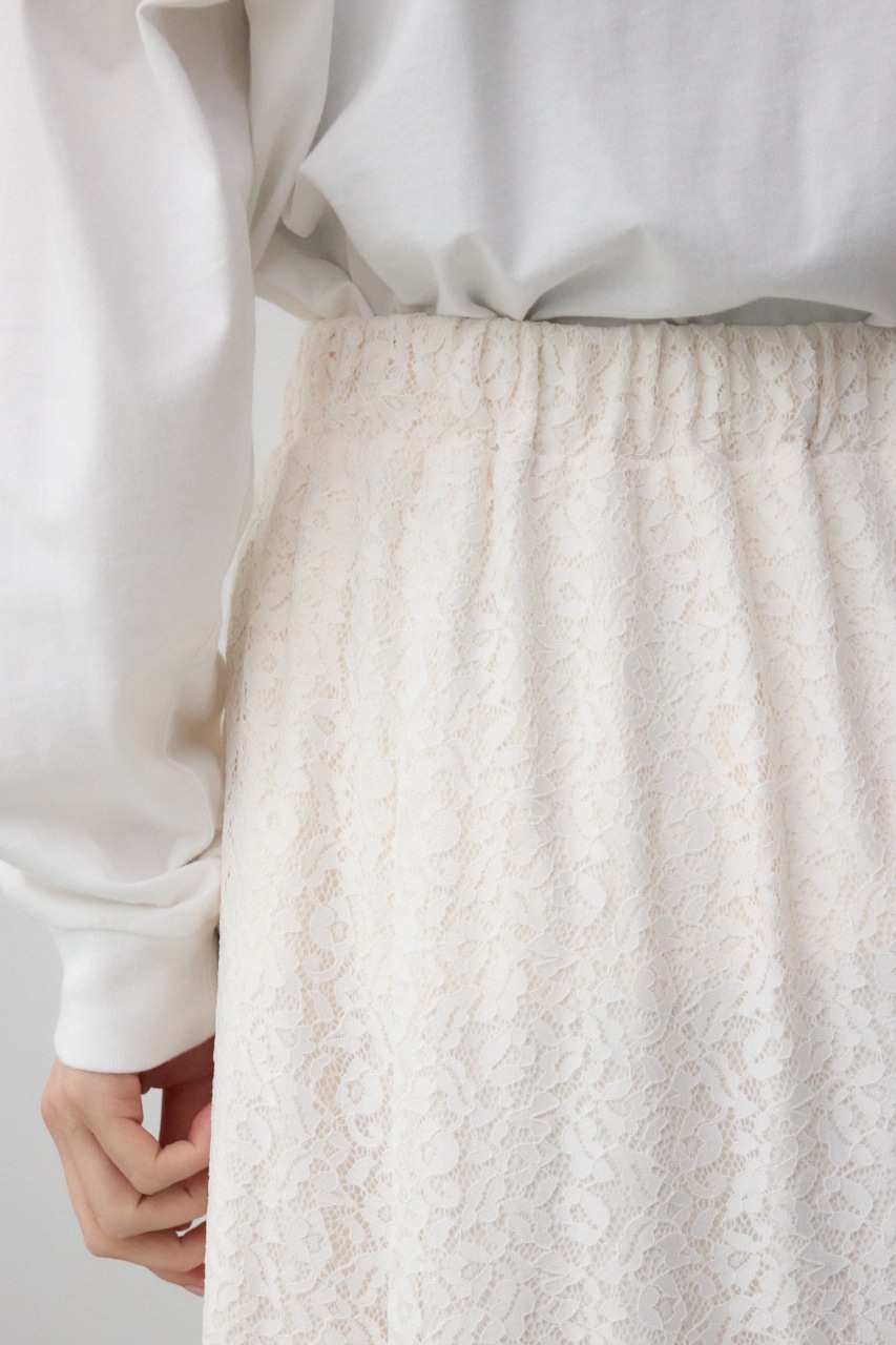 レースフレアスカート O/WHT M