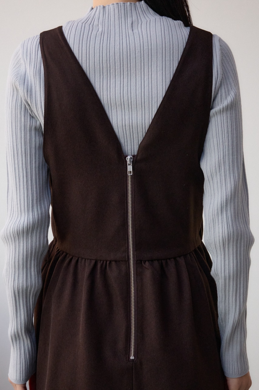 シャーリング2WAYジャンパースカート BRN FREE