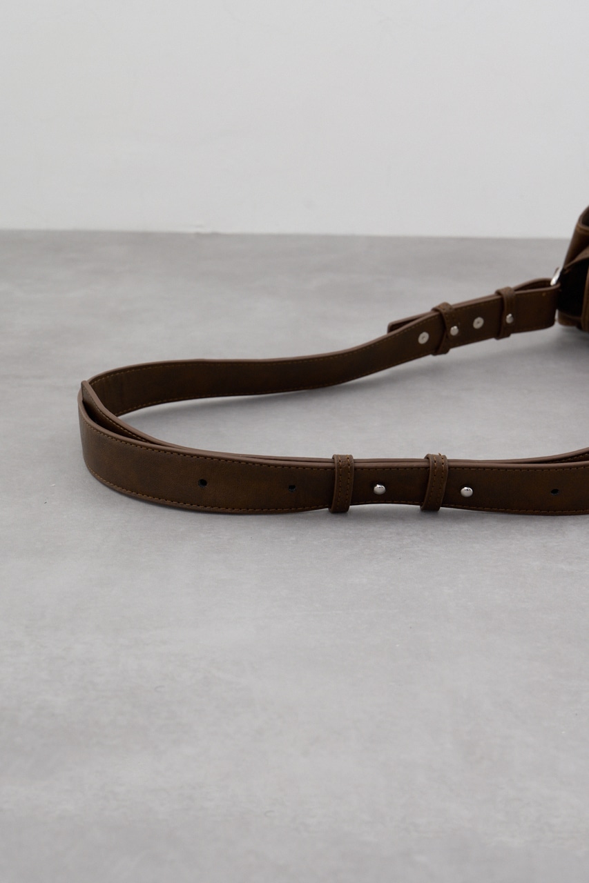 リボンデザインフラップバッグ BRN FREE