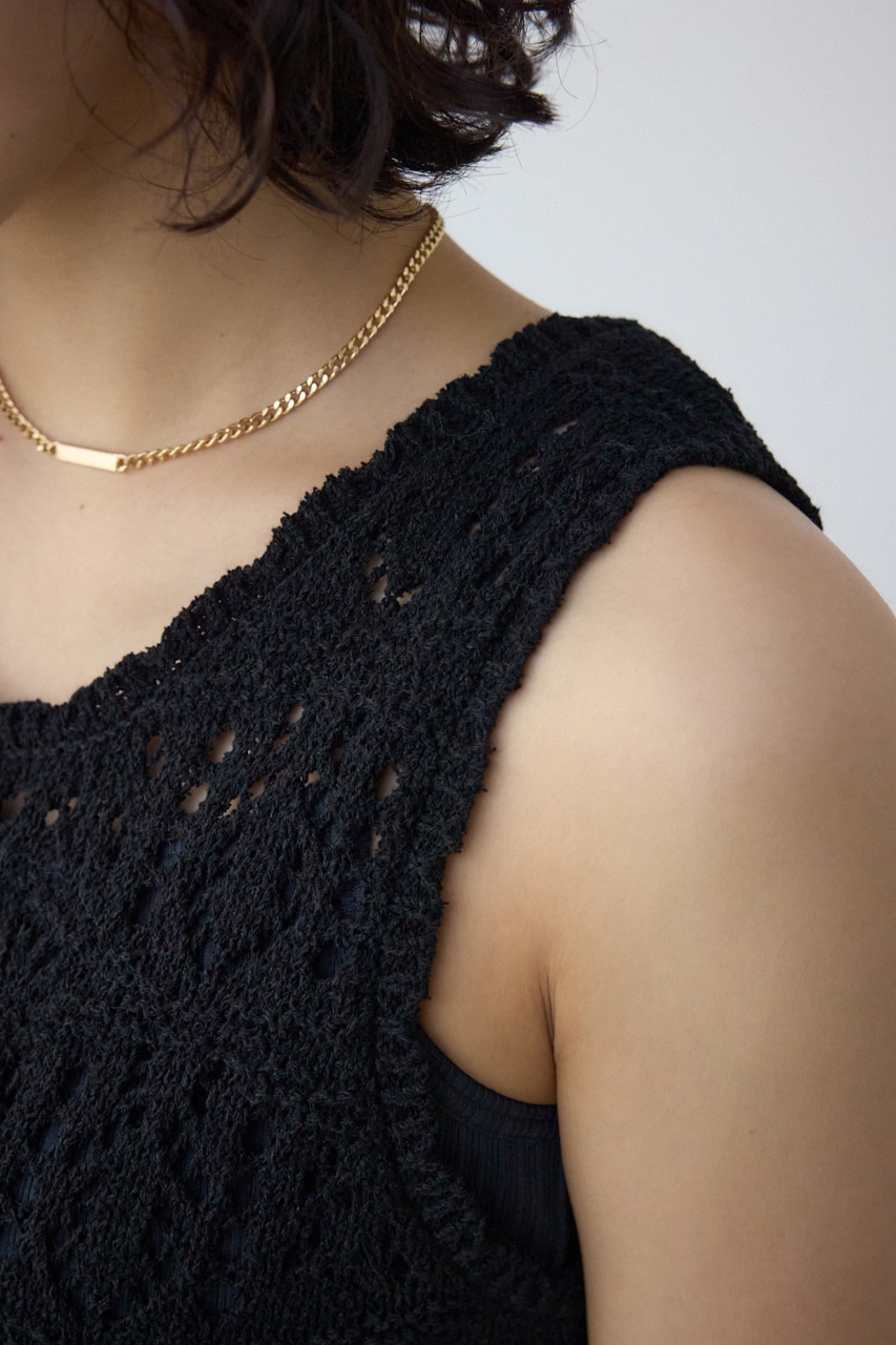 クロシェニットタンク BLK FREE