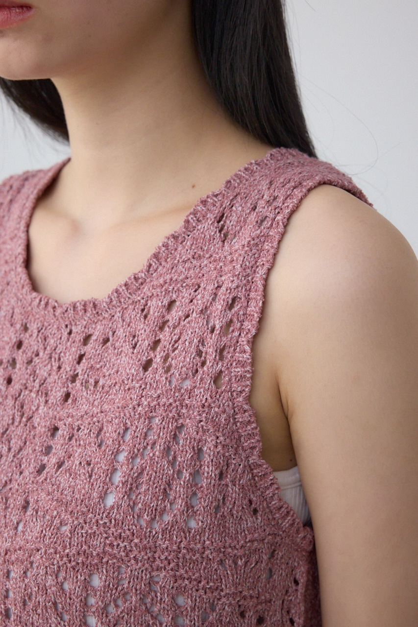 クロシェニットタンク D/PNK FREE