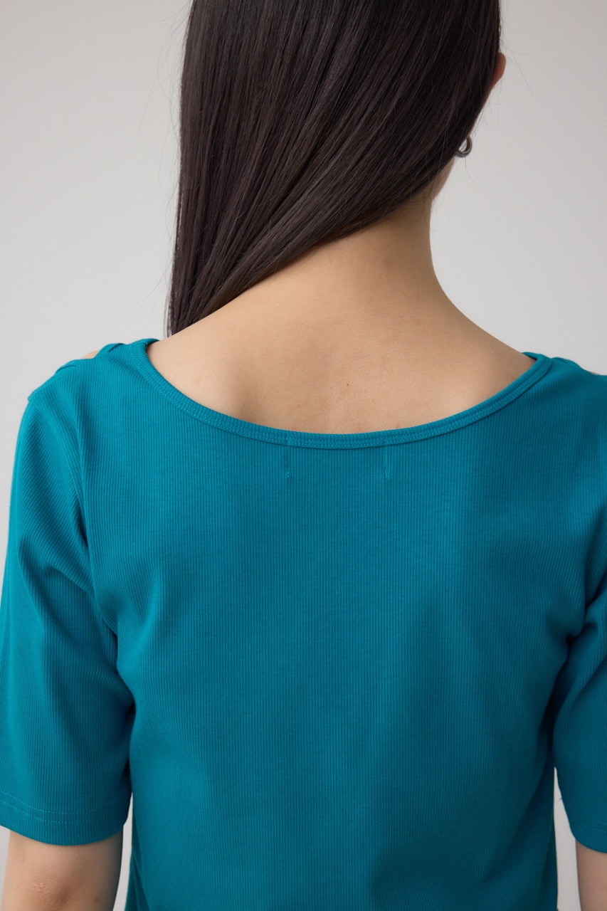 デザインネックショートTシャツ BLU FREE