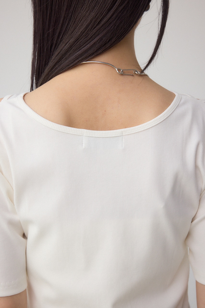 デザインネックショートTシャツ O/WHT FREE