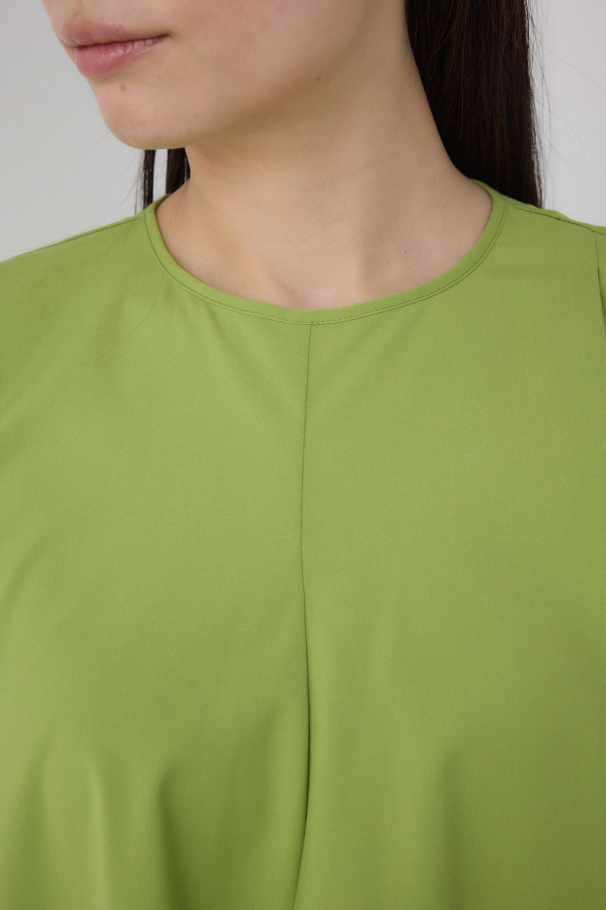 【PLUS】ランダムドレープブラウス LIME FREE