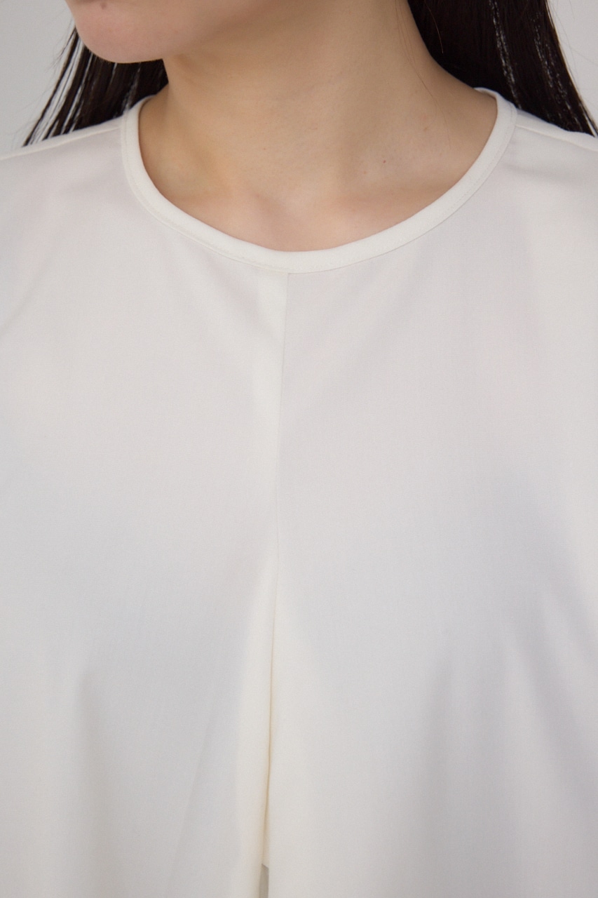 【PLUS】ランダムドレープブラウス WHT FREE