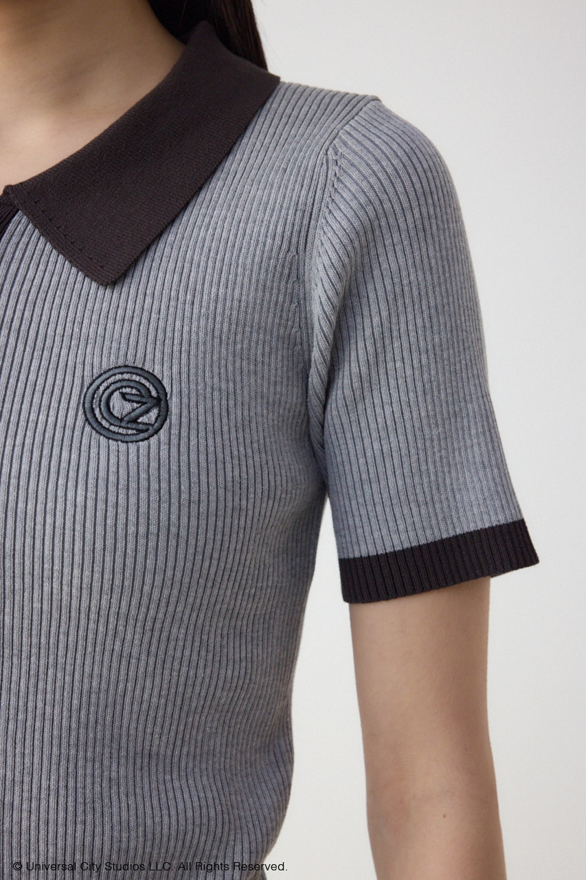 【WICKED×AZUL】ロゴ刺繍半袖ニット GRY FREE