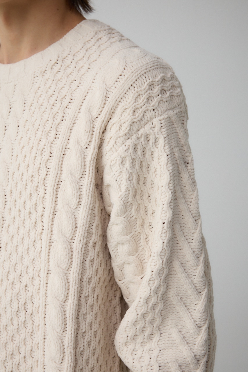 シェニールケーブルニット IVOY S-M