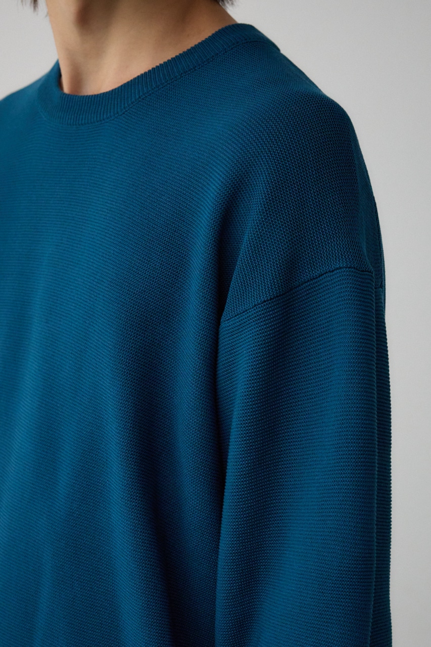 ベーシックガーターニット NVY L