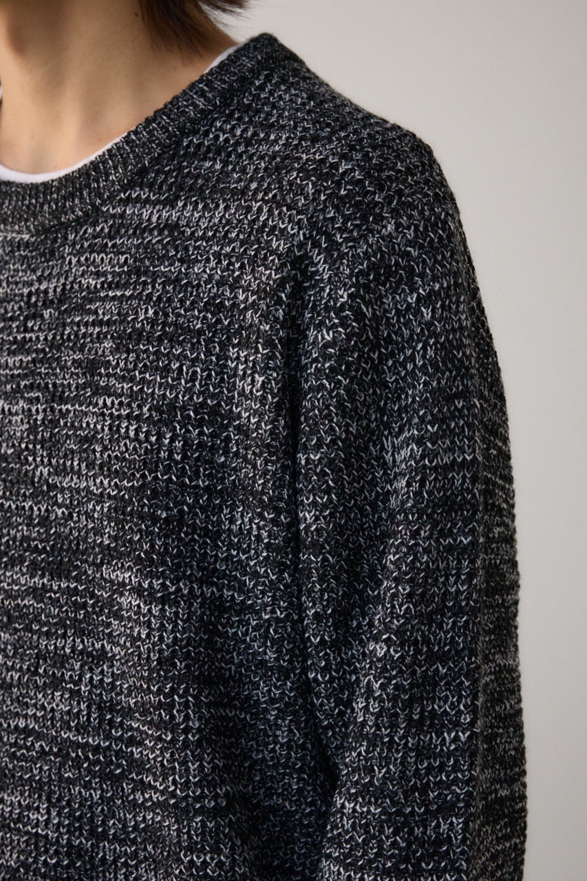 ワッフルレイヤードニット T.GRY L