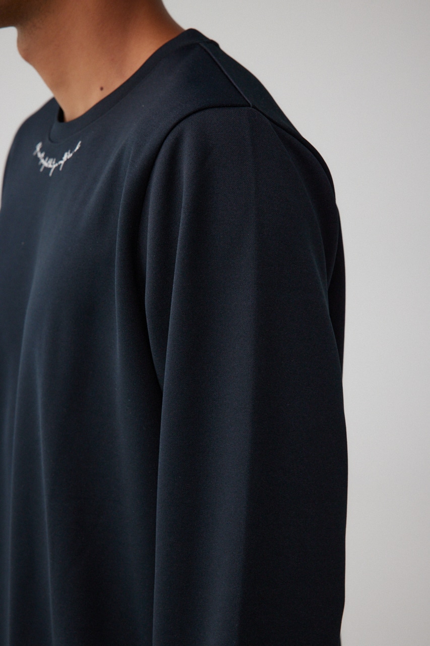 ポンチ刺繍ロングTシャツ BLK M