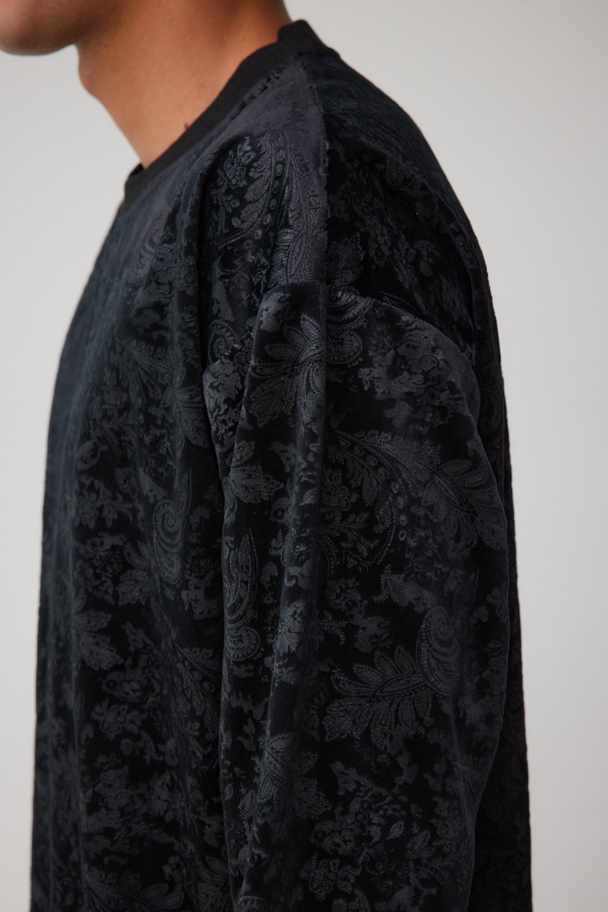 フェイクスウェードエンボスプルオーバー 柄BLK FREE