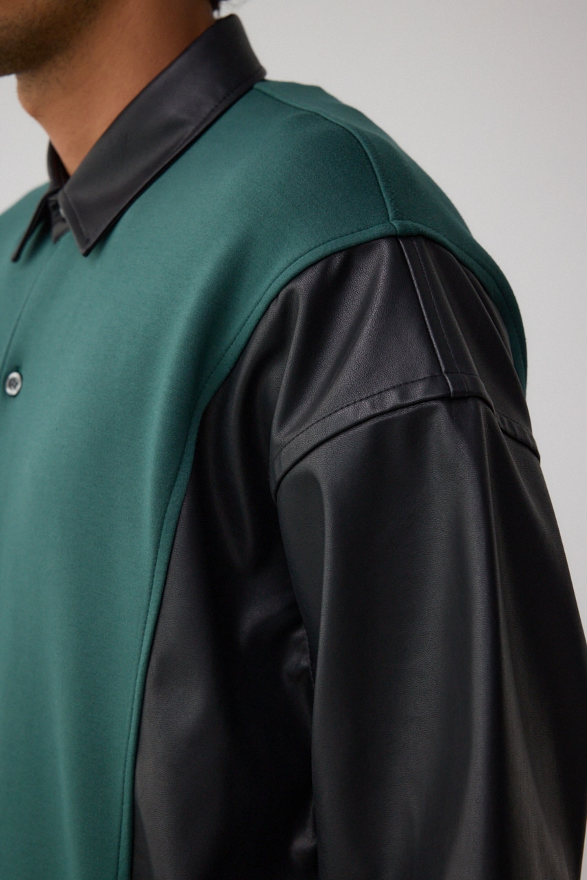 フェイクレザースウィッチングシャツ 柄KHA FREE