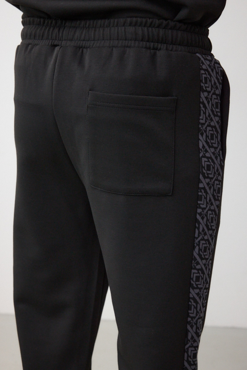 ジャガードラインカットトラウザー BLK FREE