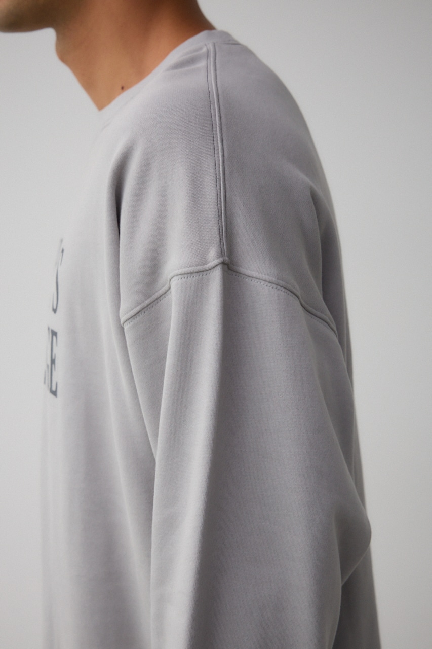 裏起毛配色ステッチトップス GRY L