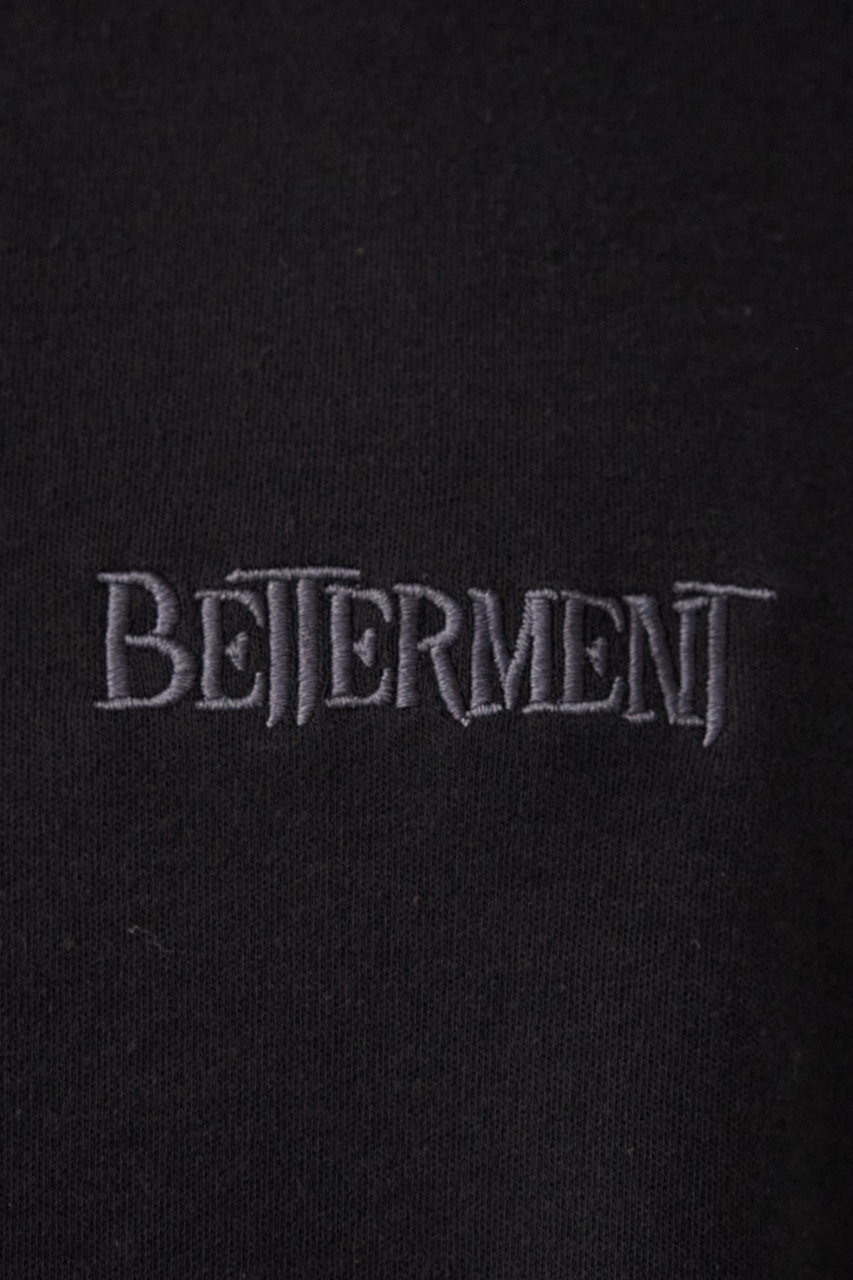 異素材ドッキング刺繍トップス L/BLK FREE