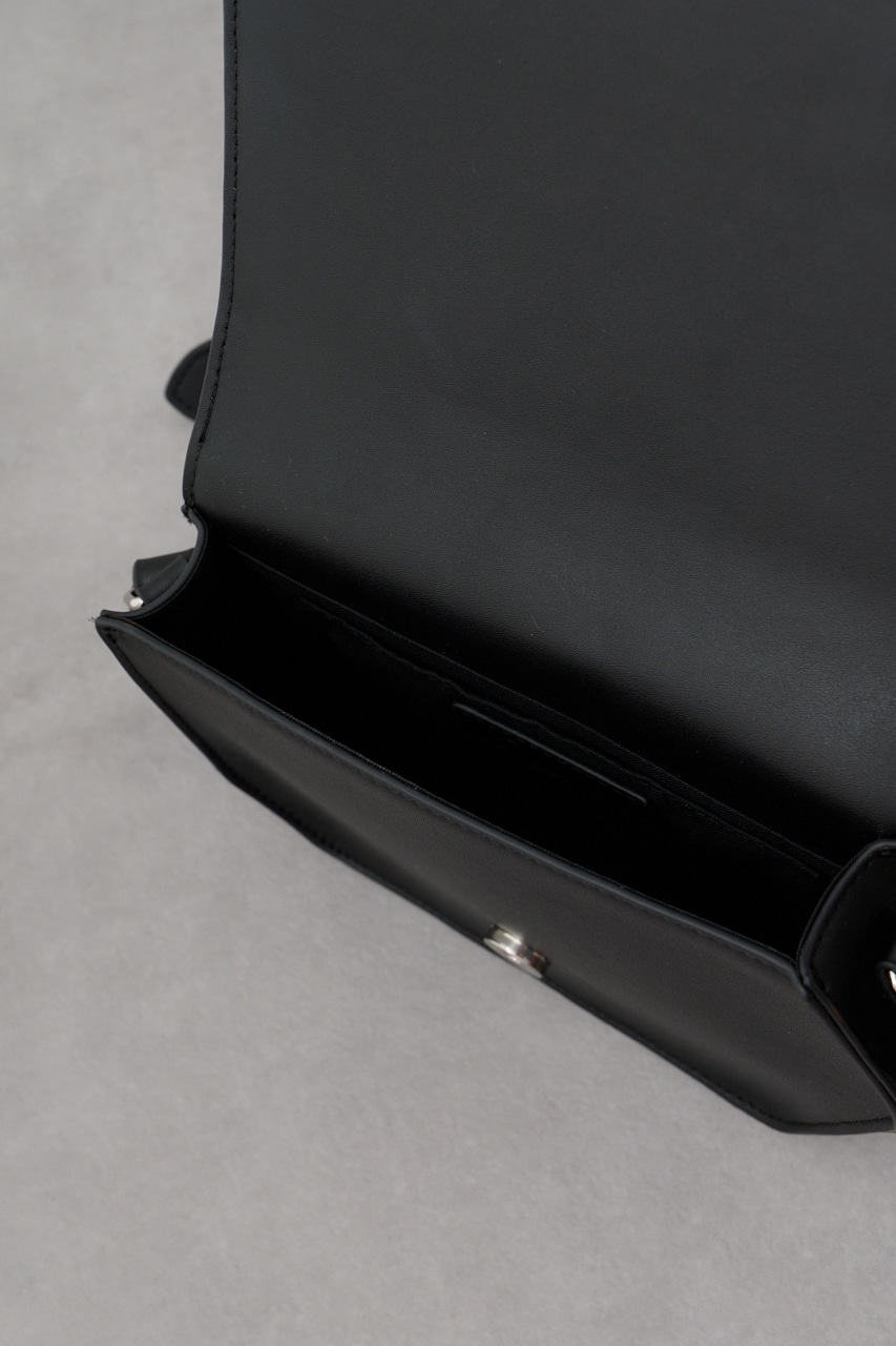 フェイクレザースクエアショルダーバッグ BLK FREE