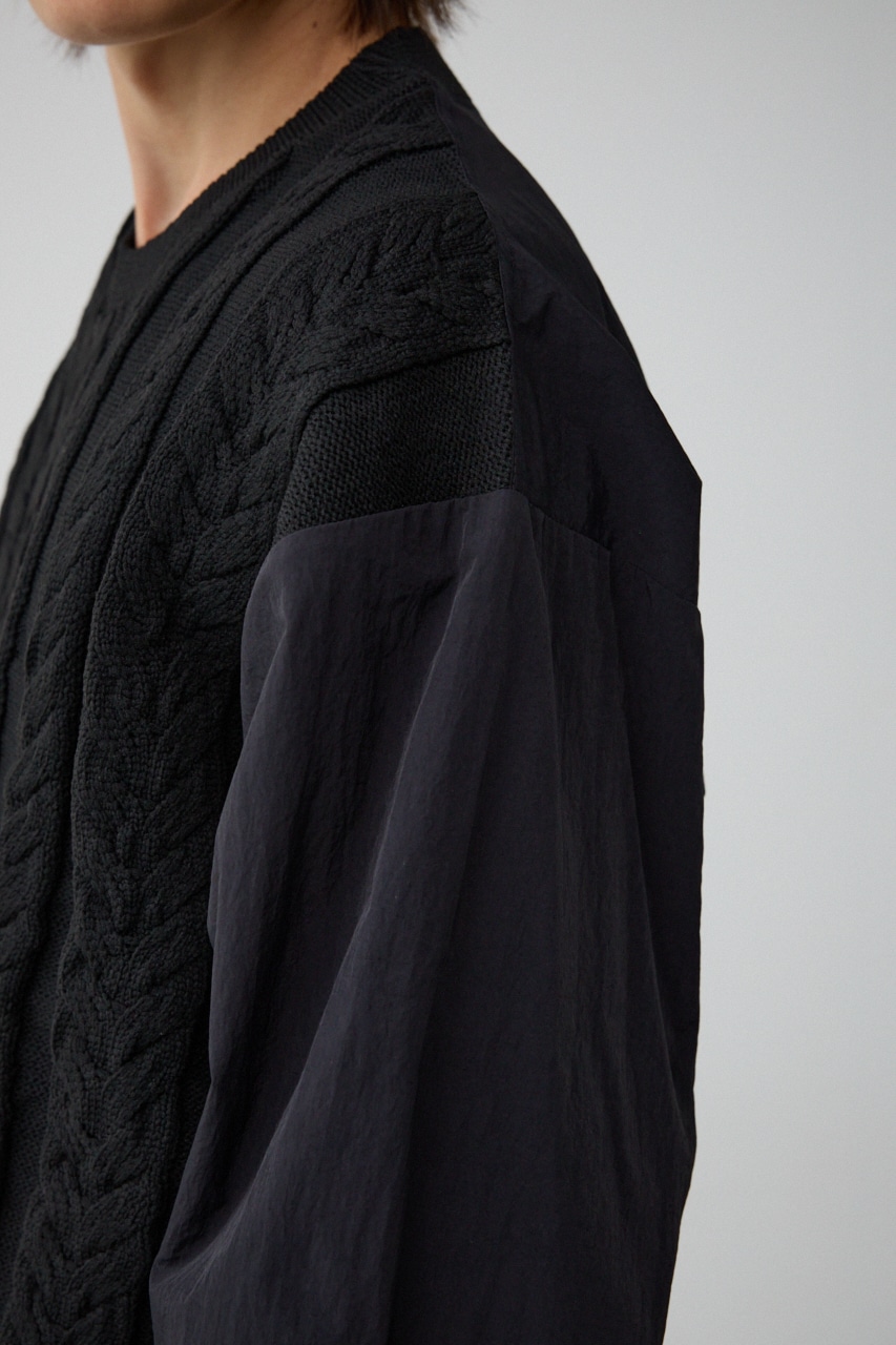 スウィッチングコンビネーションニット BLK FREE