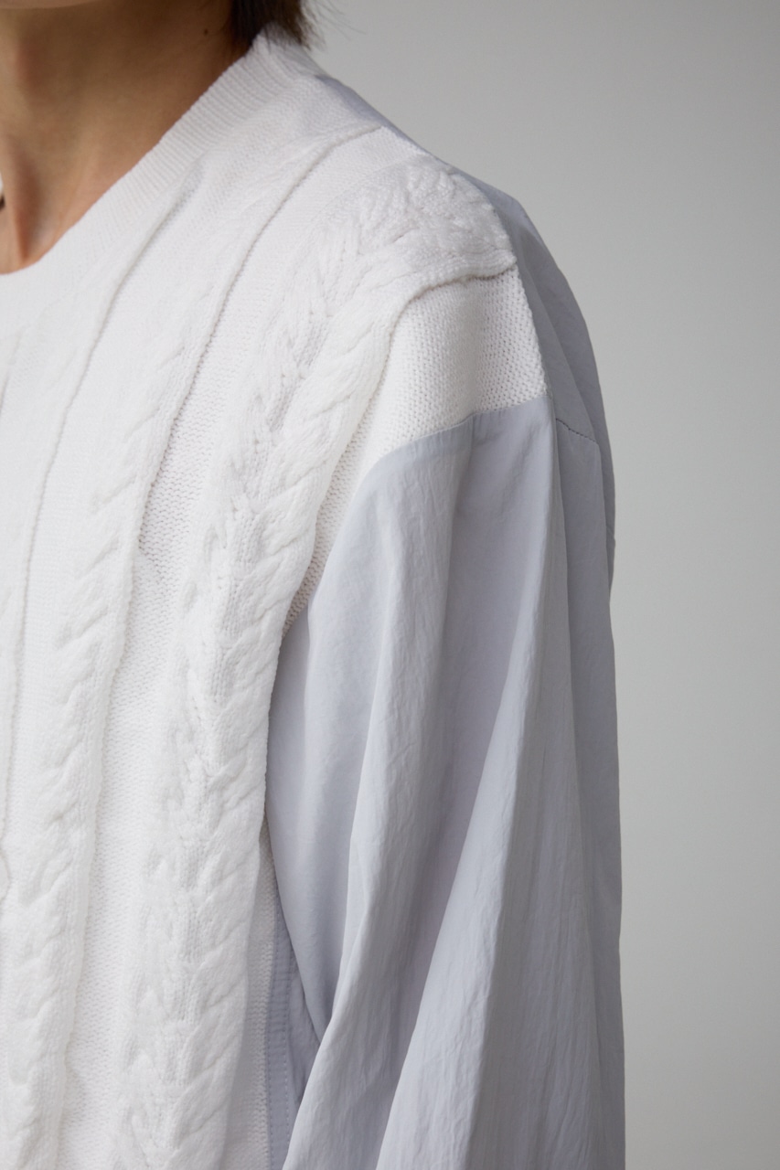 スウィッチングコンビネーションニット L/GRY FREE