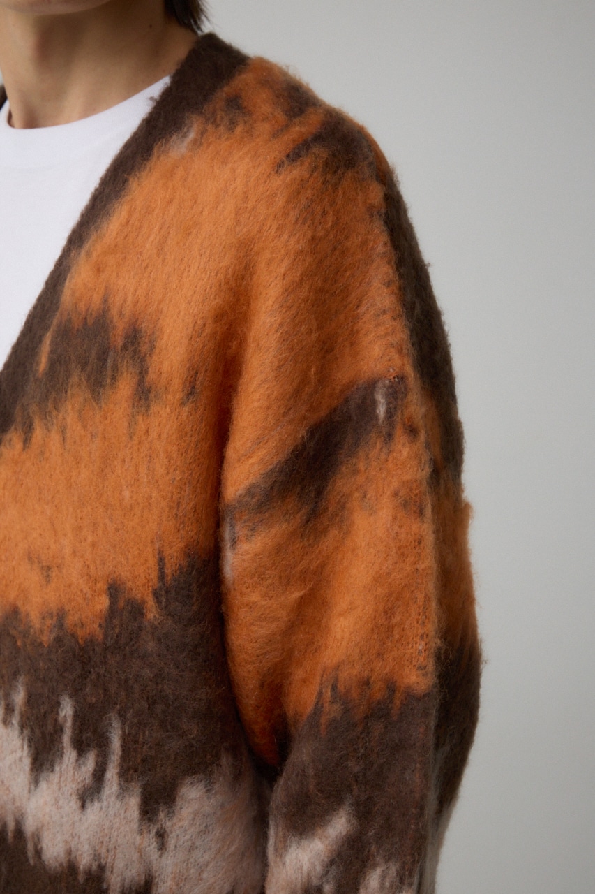 総柄モヘアライクカーディガン 柄BRN FREE