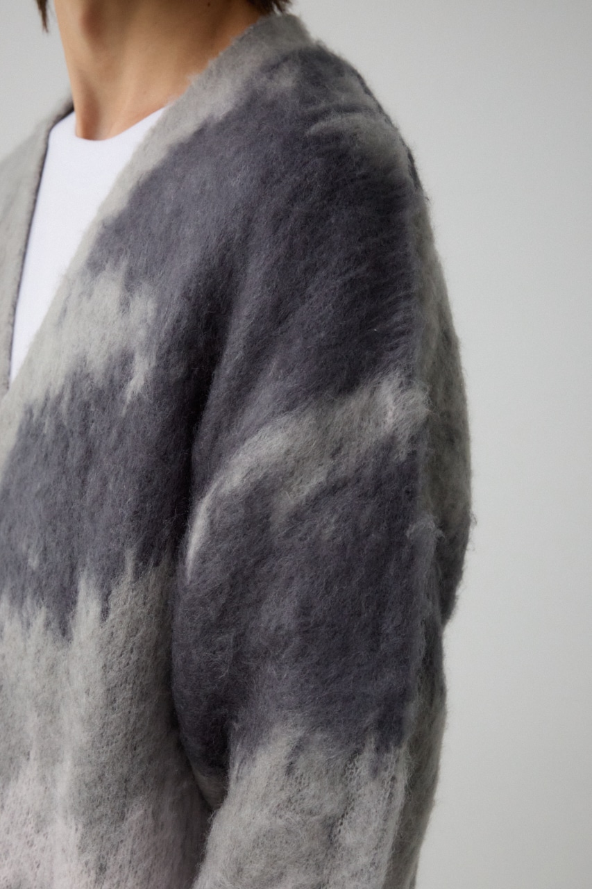 総柄モヘアライクカーディガン 柄GRY FREE