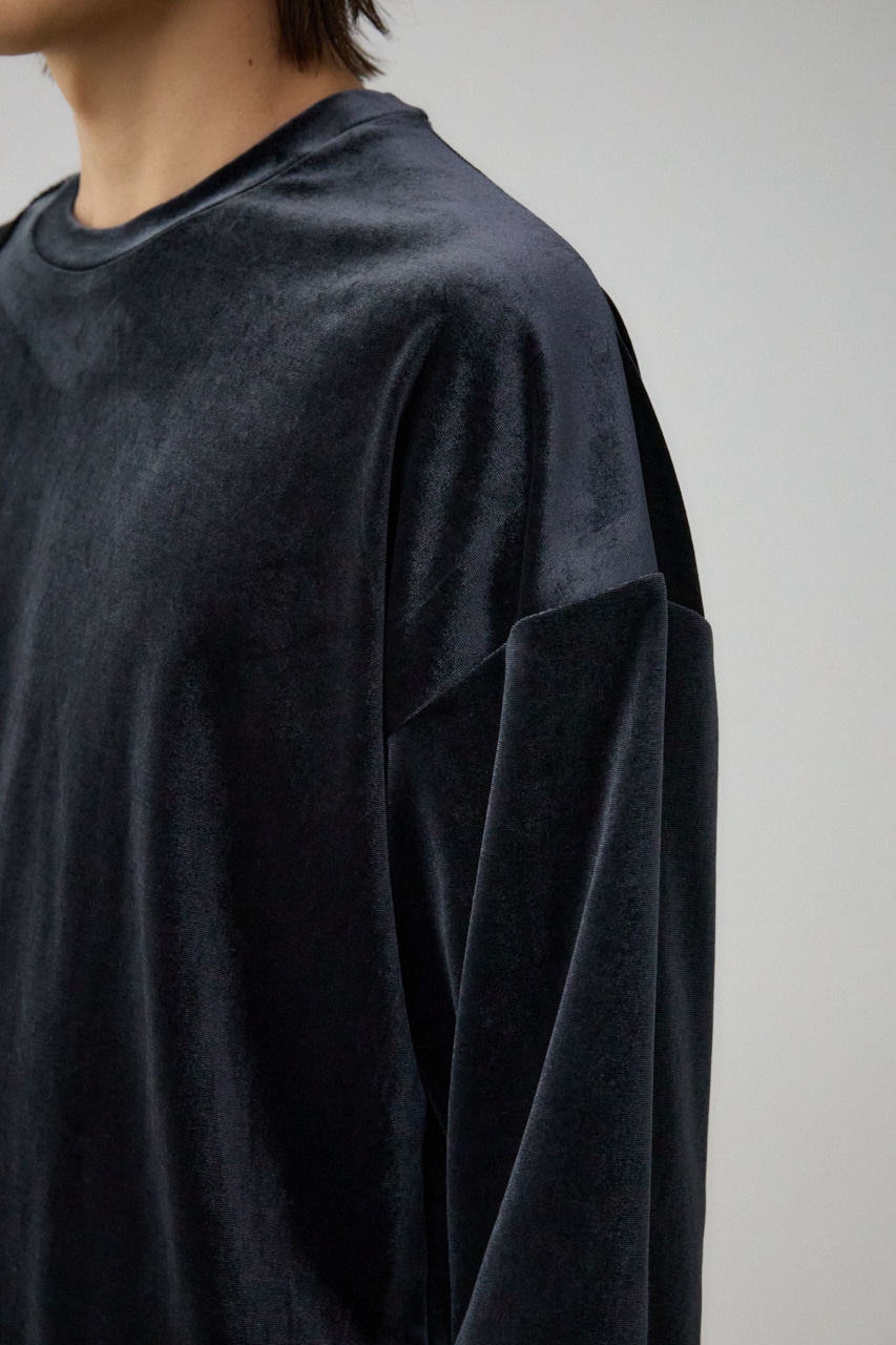 ファーパイルベロアドッキングトップス BLK FREE