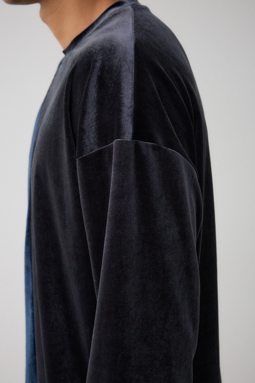 ファーパイルベロアドッキングトップス 柄NVY FREE