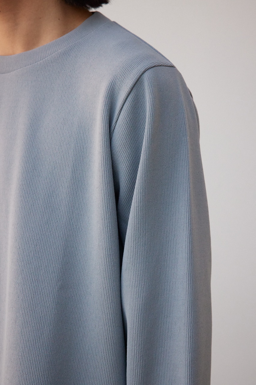 シャツレイヤードスリットニットソー GRY M