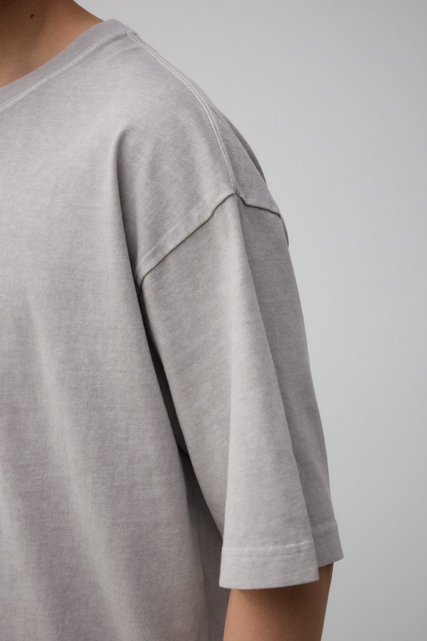 ピグメントサイドスリットTEE L/GRY M